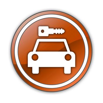 Icon, Button, Pictogram with Car Rental symbol