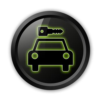 Icon, Button, Pictogram with Car Rental symbol