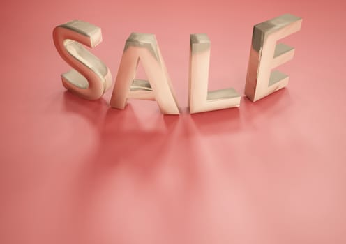 The dimensional word sale on a red background