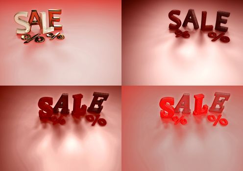 Set of pictures dimensional inscription of SALE and percents near it.