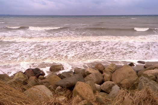 Surge of the Baltic Sea in Germany