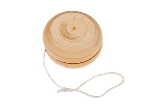 wooden yo-yo toy isolated on white background