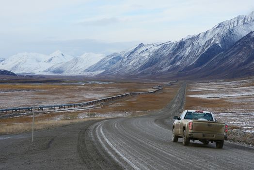 dalton highway in alaska at north slope