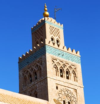 in maroc africa   minaret and the blue  sky