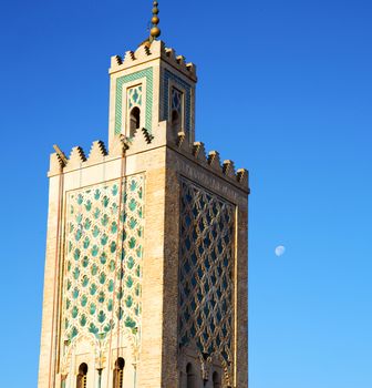 in maroc africa      minaret  and the blue     sky