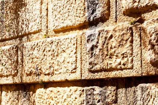 step    brick in       greece   old wall and texture material the   background