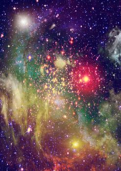 Far being shone nebula and star field against space. Elements of this image furnished by NASA.