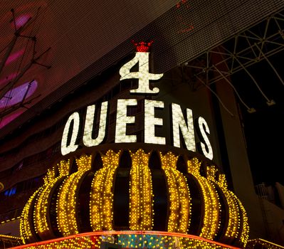 LAS VEGAS, NV/USA - FEBRUARY 14, 2016: The Four Queens Hotel and Casino in downtown Las Vegas. The casino is owned and operated by TLC Enterprises.