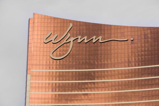 LAS VEGAS, NV/USA - FEBRUARY 14, 2016: Wynn Las Vegas luxury resort and casino located on the Las Vegas Strip. The Wynn is named after casino developer Steve Wynn and is the flagship property of Wynn Resorts Limited.