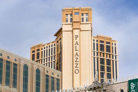 LAS VEGAS, NV/USA - FEBRUARY 14, 2016: The Palazzo hotel and casino on the Las Vegas Strip. The Palazzo is owned by the Las Vegas Sands Corporation.