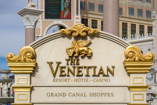 LAS VEGAS, NV/USA - FEBRUARY 14, 2016: The Venetian Resort Hotel Casino on the Las Vegas Strip. The Venetian is owned by the Las Vegas Sands Corporation.