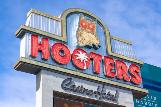 LAS VEGAS, NV/USA - FEBRUARY 14, 2016: Hooters restaurant, hotel and casino. Hooters, Inc. is a chain of restaurants and entertainment venues in the United States.