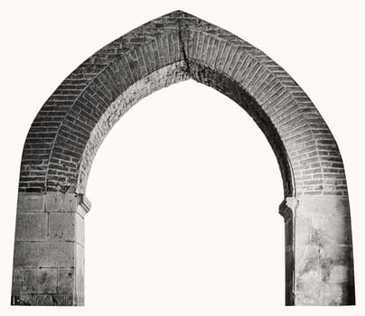 Brick pointed arch suitable as a frame or border.