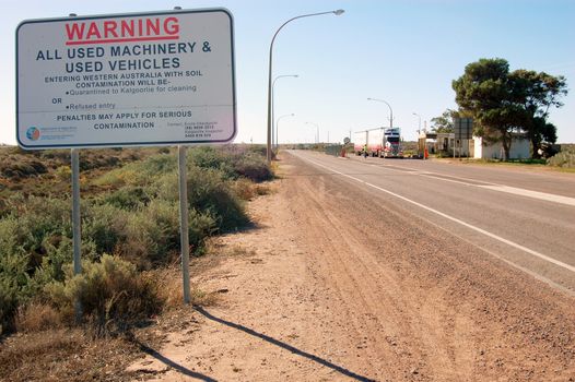 Warning information sign at Kalgoorlie, Western Australia