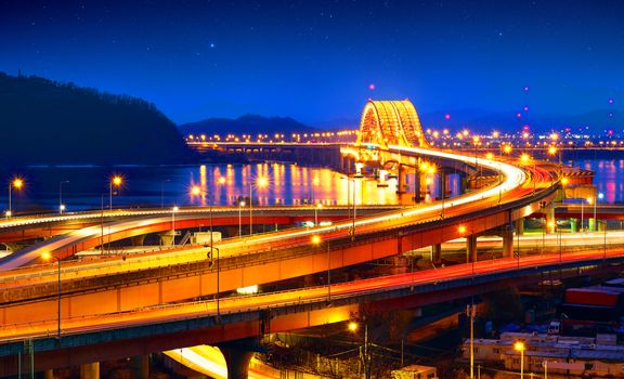 Banghwa bridge at night,Korea