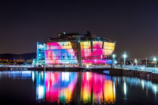 SEOUL - SEPTEMBER 26: Colorful of Seoul Floating Island. It is an artificial island located in Han river. Photo taken on September 26,2015 in Seoul, South Korea.