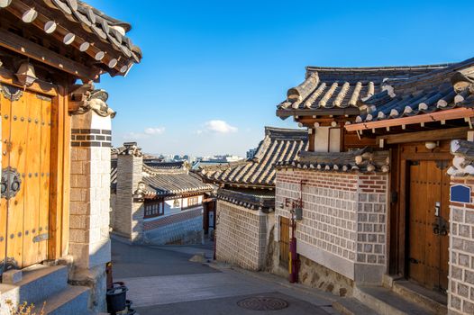 Bukchon Hanok Village,Traditional Korean style architecture in Seoul,Korea