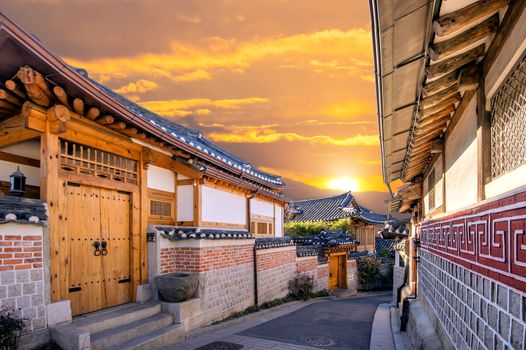 Bukchon Hanok Village,Traditional Korean style architecture in Seoul,Korea