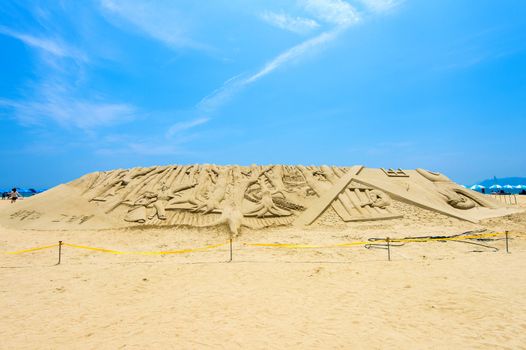 BUSAN, SOUTH KOREA - JUNE 1: Sand sculptures at the Busan Sand Festival on June 1, 2015 in Busan, South Korea.