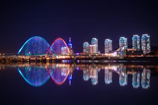 Expro bridge at night in daejeon,korea.