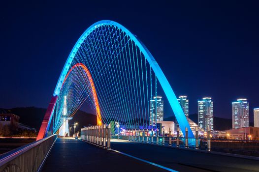 Expro bridge at night in daejeon,korea.