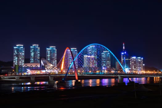 Expro bridge at night in daejeon,korea.