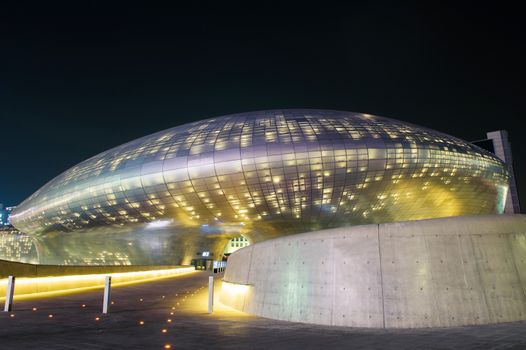 SEOUL, SOUTH KOREA - FEBRUARY 3: Dongdaemun Design Plaza is a modern architecture in Seoul designed by Zaha Hadid. Photo taken February 3,2015 in Seoul, South Korea.