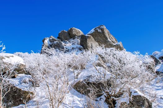 Seoraksan mountains in winter, Korea.