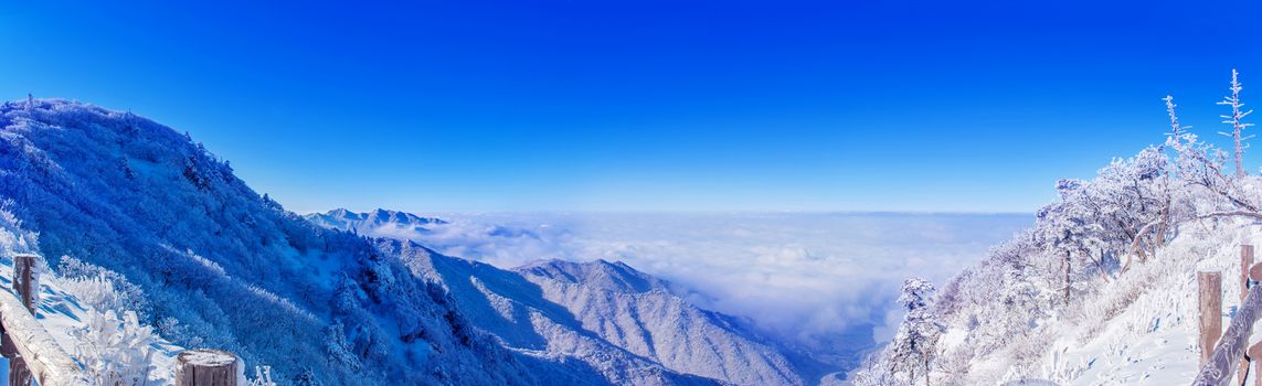 Panorama of winter,Deogyusan in korea