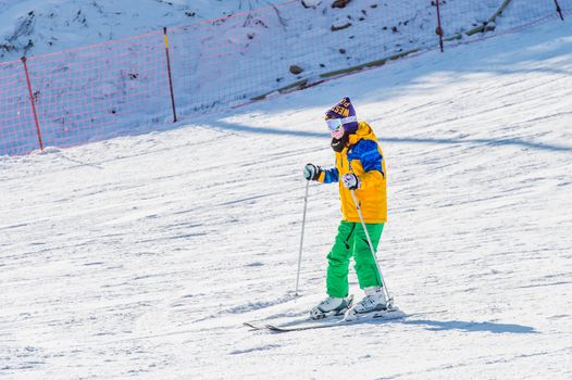 DEOGYUSAN,KOREA - JANUARY 1: Skier skiing on Deogyusan Ski Resort in winter,South Korea on January 1, 2016.