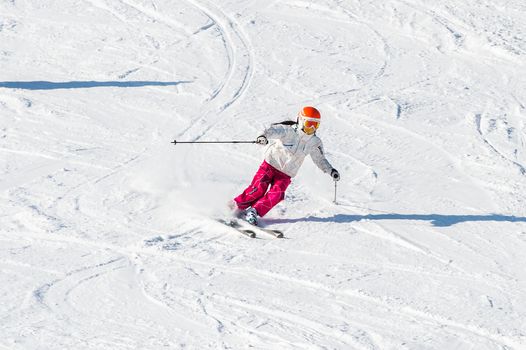 DEOGYUSAN,KOREA - JANUARY 1: Skier skiing on Deogyusan Ski Resort in winter,South Korea on January 1, 2016.