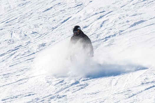 DEOGYUSAN,KOREA - JANUARY 1: Skier skiing on Deogyusan Ski Resort in winter,South Korea on January 1, 2016.