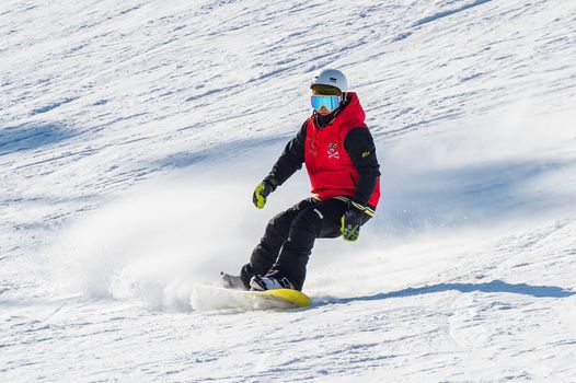 DEOGYUSAN,KOREA - JANUARY 1: Skier skiing on Deogyusan Ski Resort in winter,South Korea on January 1, 2016.