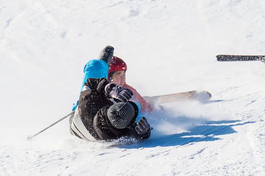 DEOGYUSAN,KOREA - JANUARY 1: Skier skiing on Deogyusan Ski Resort in winter,South Korea on January 1, 2016.