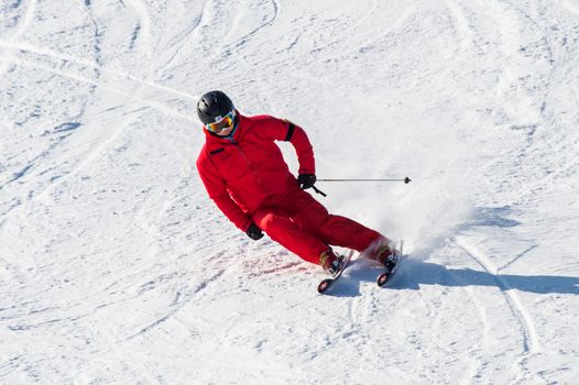 DEOGYUSAN,KOREA - JANUARY 1: Skier skiing on Deogyusan Ski Resort in winter,South Korea on January 1, 2016.