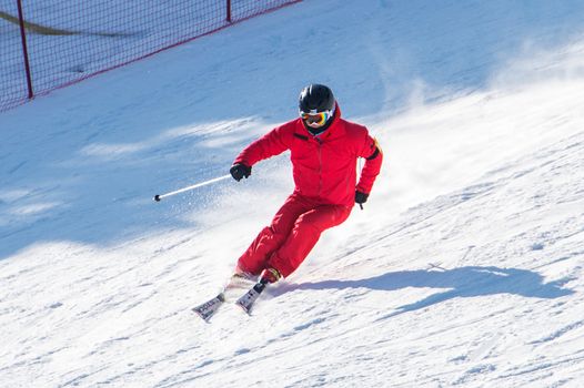 DEOGYUSAN,KOREA - JANUARY 1: Skier skiing on Deogyusan Ski Resort in winter,South Korea on January 1, 2016.