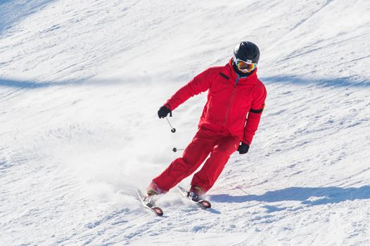 DEOGYUSAN,KOREA - JANUARY 1: Skier skiing on Deogyusan Ski Resort in winter,South Korea on January 1, 2016.