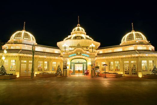 SEOUL, KOREA - DECEMBER 21,2014: Oriental Restaurant is one of the largest restaurants of Everland. It was built in the theme of Modern Transition period of architecture of everland. Photo taken on December 21, 2014 in Seoul, South Korea.