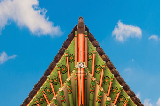 Roof of Gyeongbokgung palace in Seoul, Korea