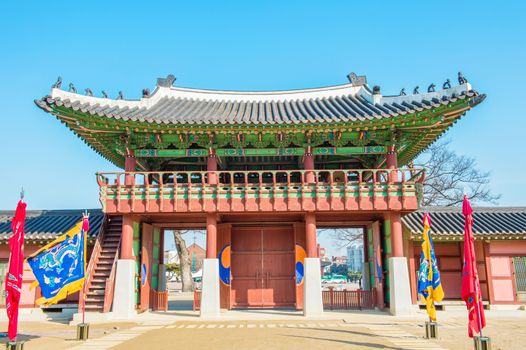 Hwaseong fortress in Suwon,Famous in Korea.