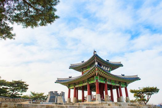 Hwaseong fortress in Suwon,Famous in Korea.