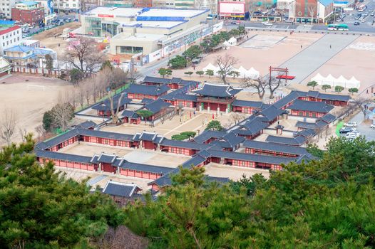 HWASEONG, SOUTH KOREA -  FEBRUARY 28 : Hwaseong is a fortress of the Joseon Dynasty that surrounds the centre of Suwon City. Photo taken on February 28,2015 in seoul,South Korea.