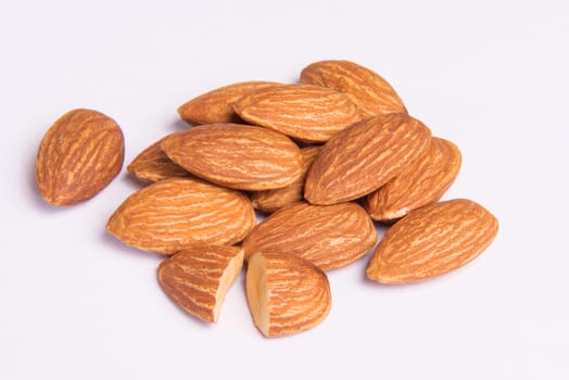 Almonds on background