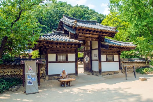 SUWON, SOUTH KOREA - JULY 5: Korean Folk Village,Traditional Korean style architecture on July 5, 2015 in Suwon, South Korea.