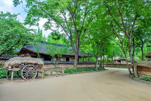 Korean Folk Village,Traditional Korean style architecture in Suwon,Korea