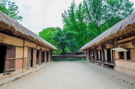 Korean Folk Village,Traditional Korean style architecture in Suwon,Korea