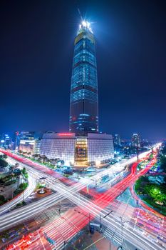 SEOUL, SOUTH KOREA  -  MAY 9 : Lotte World mall under construction in Seoul, South Korea. Lotte World mall is due to open in October, 2016.Photo taken on may 9,2015 in seoul,South Korea.