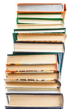 Pile of books isolated on white background