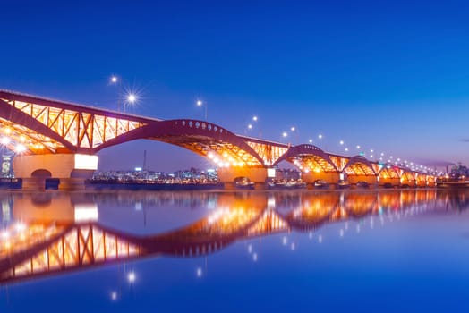 seongsan bridge with reflections.korea