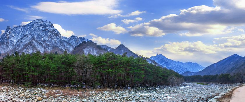 Panorama of Seoraksan in winter,Famous mountain in Korea